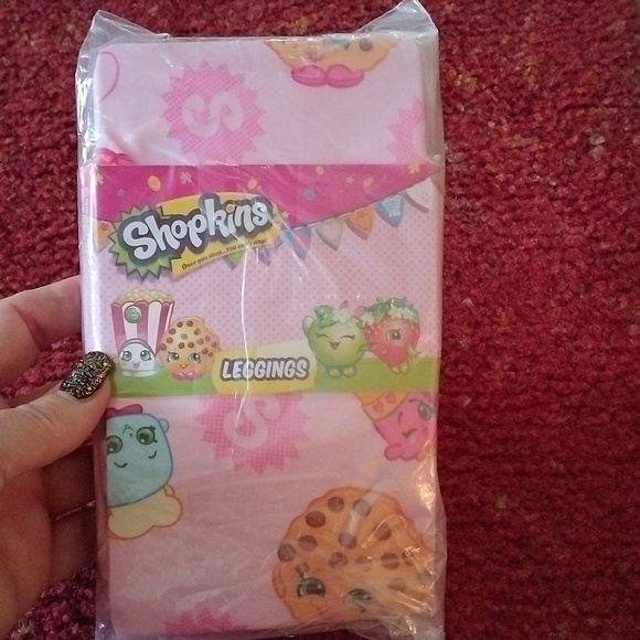 Girl's Shopkins Stretch Pull on Leggings, Pink Multi, Size 4 - Picture 4 of 7